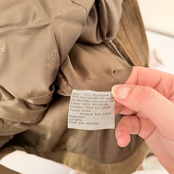 RAINFOREST Mens Size L Tan (2in1) Down Coat Leather Collar Military Field Jacket - Picture 12 of 16